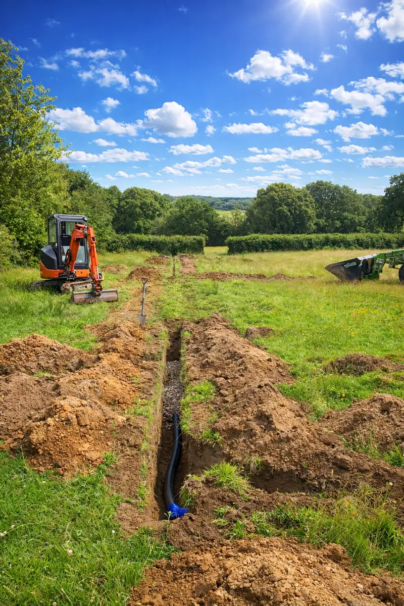 Groundworks and site preparation for a new steel framed building
