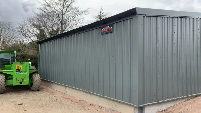 Completed steel building